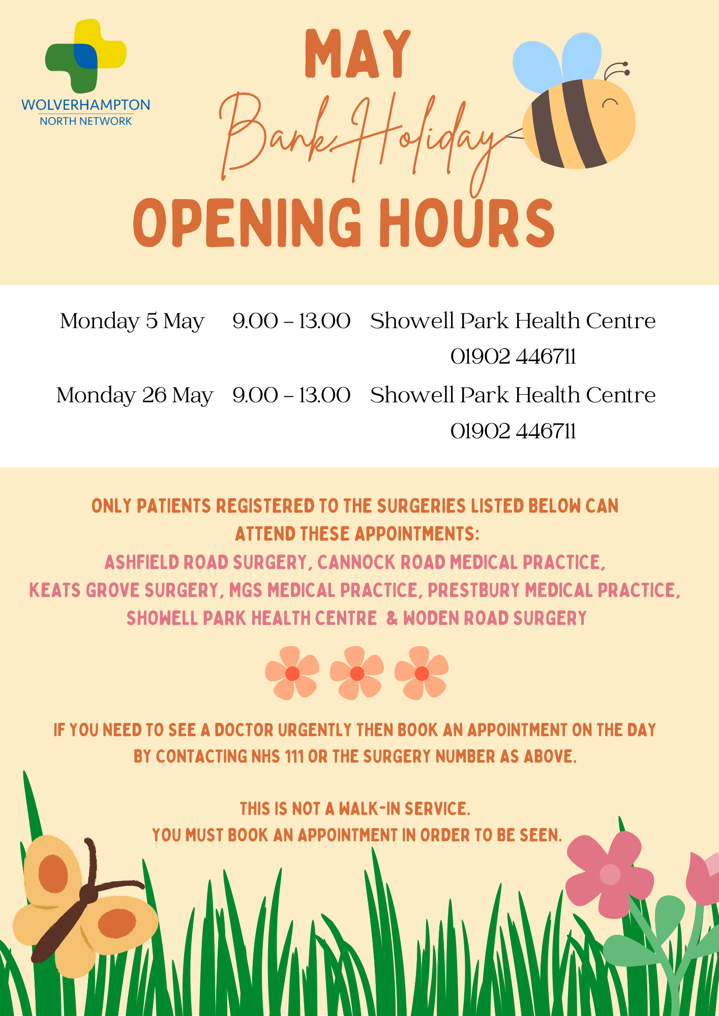 Wolverhampton North Network Bank Holiday Opening Hours - 5th May & 26th May 2025